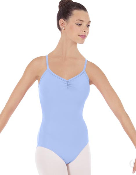 Eurotard 44527M Womens Microfiber Pinch Front Camisole Leotard Light Blue
